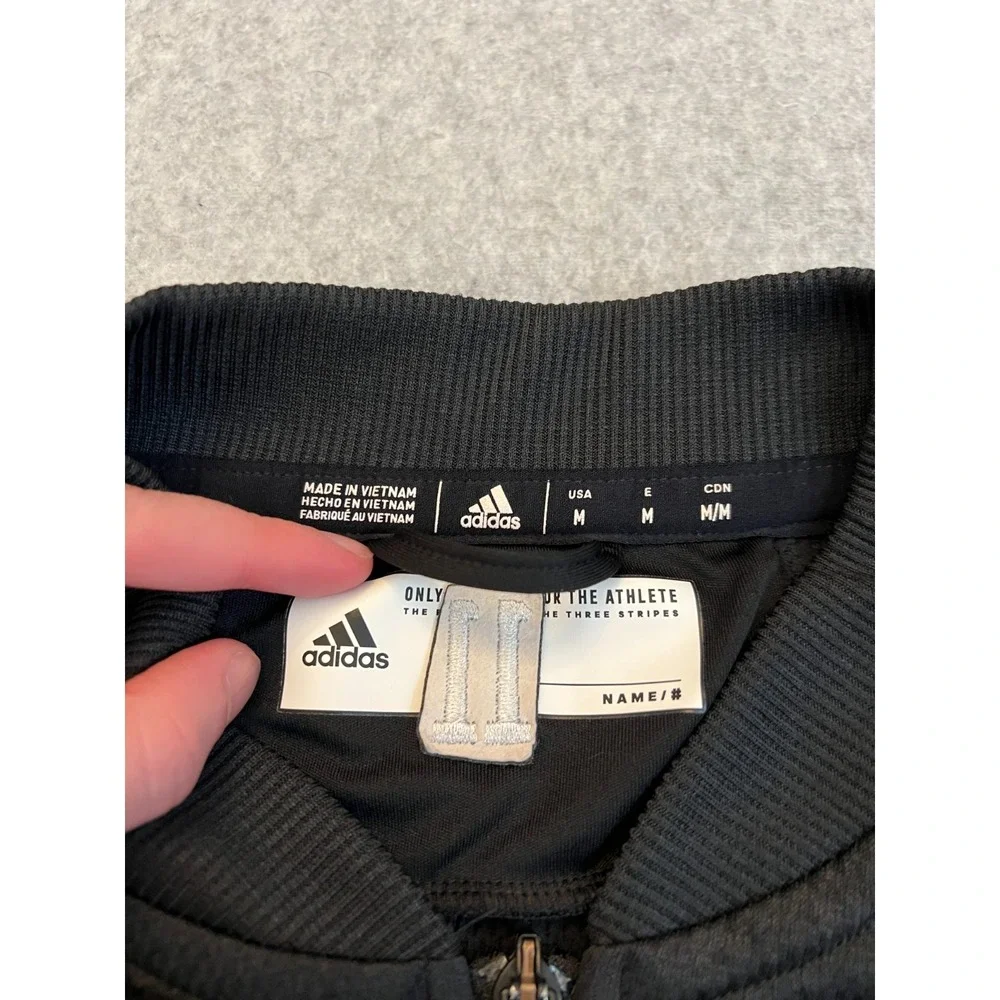 Adidas Texas Dragon Track Jacket Men's Medium Black Full‎ Zip Bomber Climalite